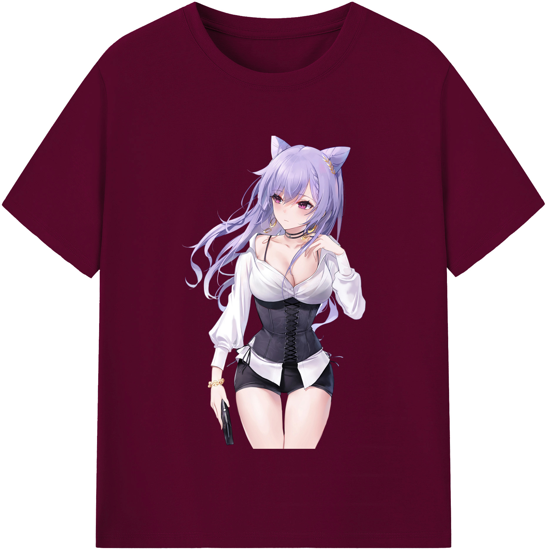 げんし神 刻晴 こくせい genshin Kokusei レディースカジュアルプリントTシャツ（綿100％）